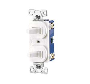 Eaton 271W-BOX Wiring Devices Combination Toggle Switch, White, 15 A