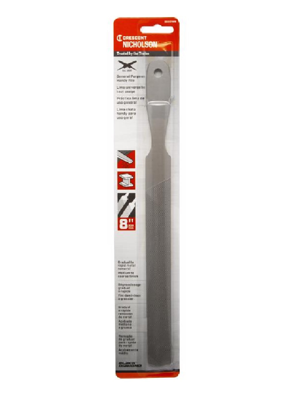 Nicholson 06601N Rectangular Shape Handy File, 8"
