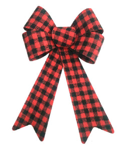 Santas Forest 44513 Christmas Bow Buffalo Plaid, Red
