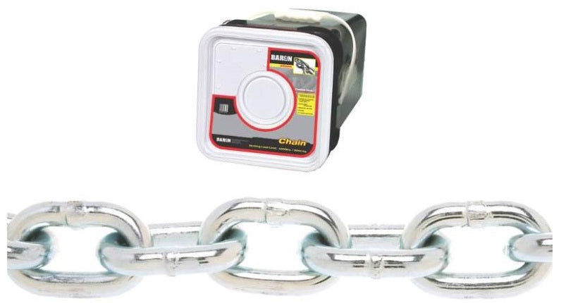 Baron PC30516SP Proof Coil Chain, 5/16" x 75', Grade 30, Zinc Plated