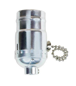 Jandorf 60404 Pull Chain Lamp Socket, 250 V, Nickel