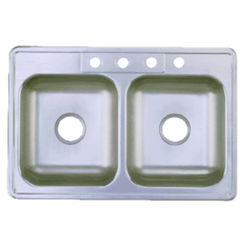 Franke FDS604NB Double Bowl Sink Stainless Steel, 33" x 22" x 6"